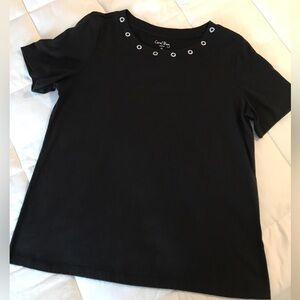 🌻3/$15🌻Coral Bay Cotton Black Top Silver Eyelets🌻3/$15